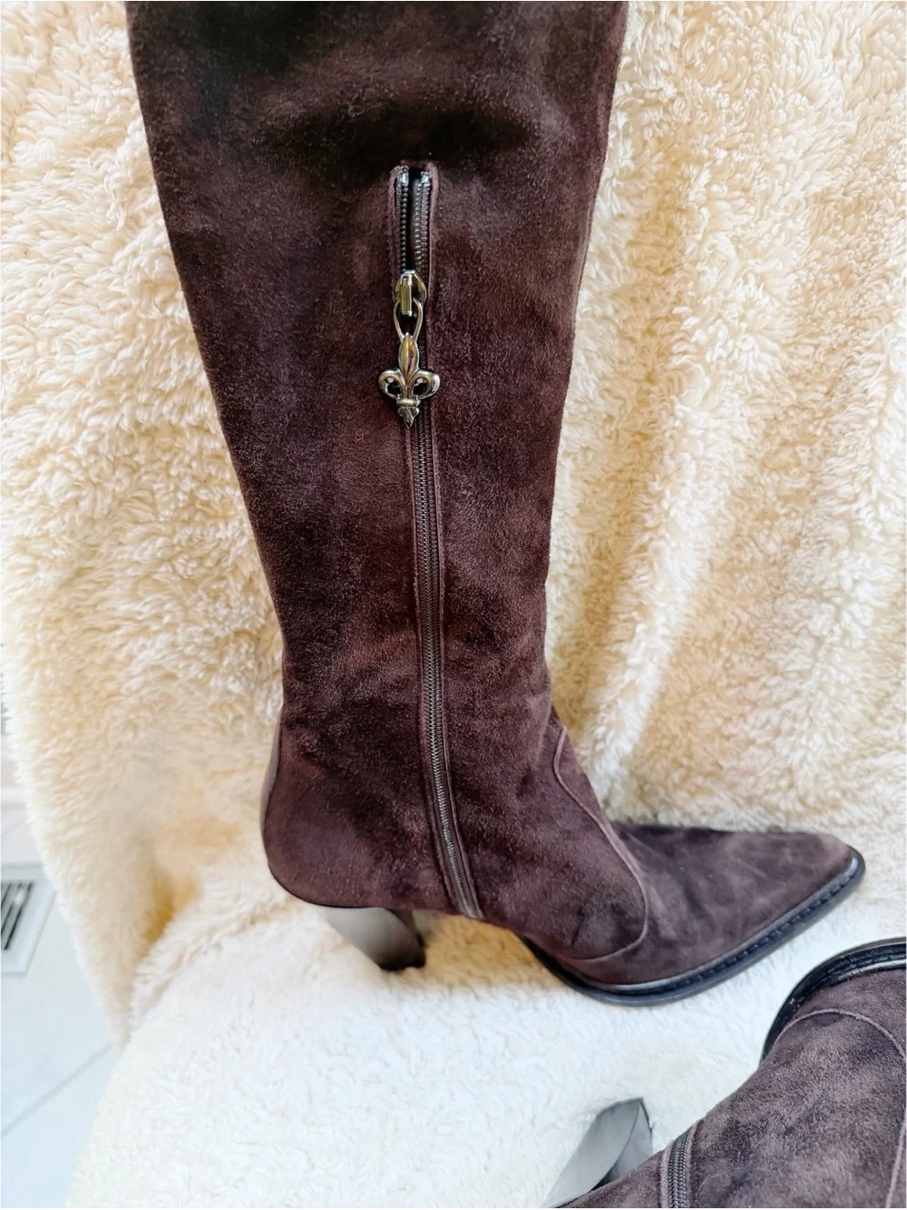 Vintage Donald Pliner  Over-the-Knee Suede Boots in Dark Brown